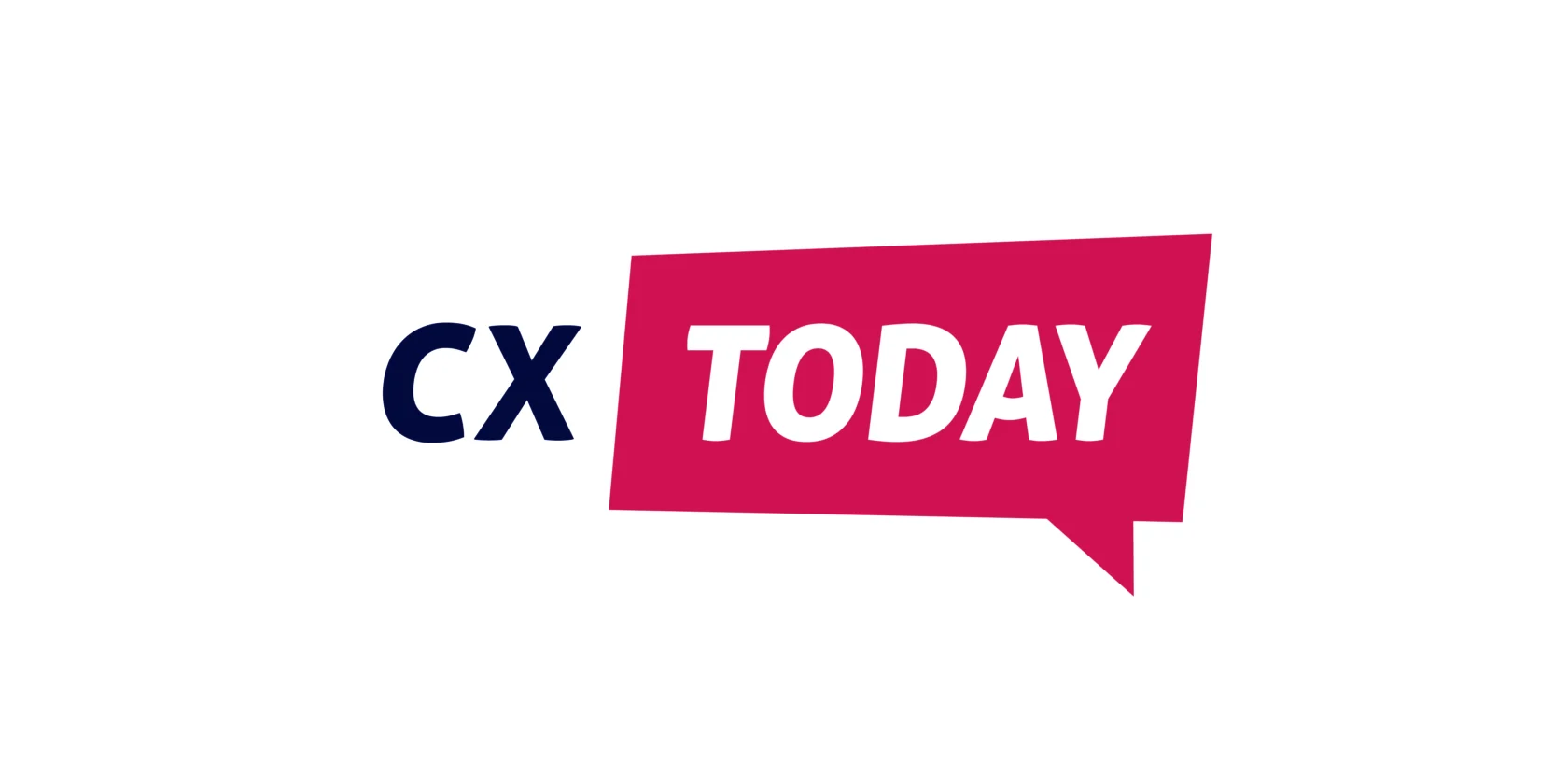 CX TODAY logo with "CX" in blue text and "TODAY" in white text inside a pink speech bubble on a white background.