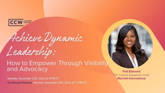 Event announcement for "Achieve Dynamic Leadership" with Frid Edmond of Marriott International, scheduled for November 25, 2024, with on-demand release on December 16, 2024.