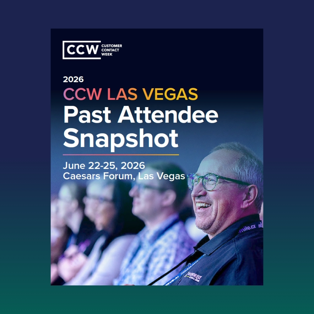 A group of people sit and smile at an event. Text reads: "CCW Las Vegas 2026 Past Attendee Snapshot, June 22-25, 2026, Caesars Forum, Las Vegas.