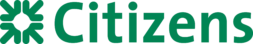 Green "Citizens" logo with a stylized geometric symbol on the left, resembling four arrow shapes forming a square.